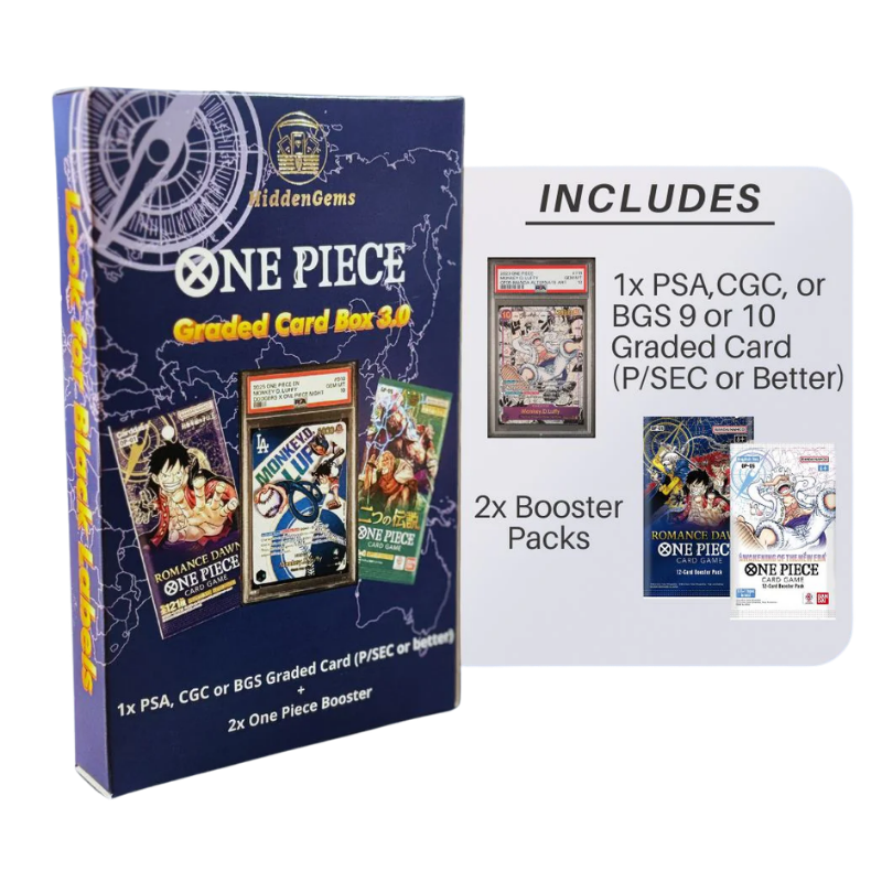 Hidden Gems® One Piece Graded Card Box 3.0 (Graded Card + 2x OP Booster)