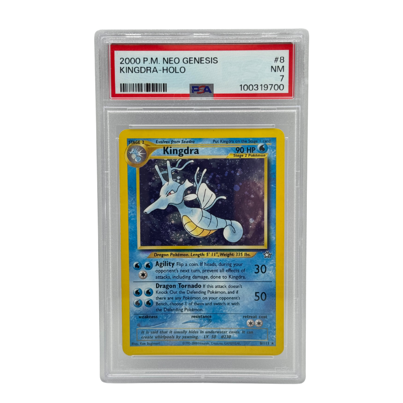 Pokémon – Kingdra Holo 8/111 – Neo Genesis (EN, 2000) – PSA 7