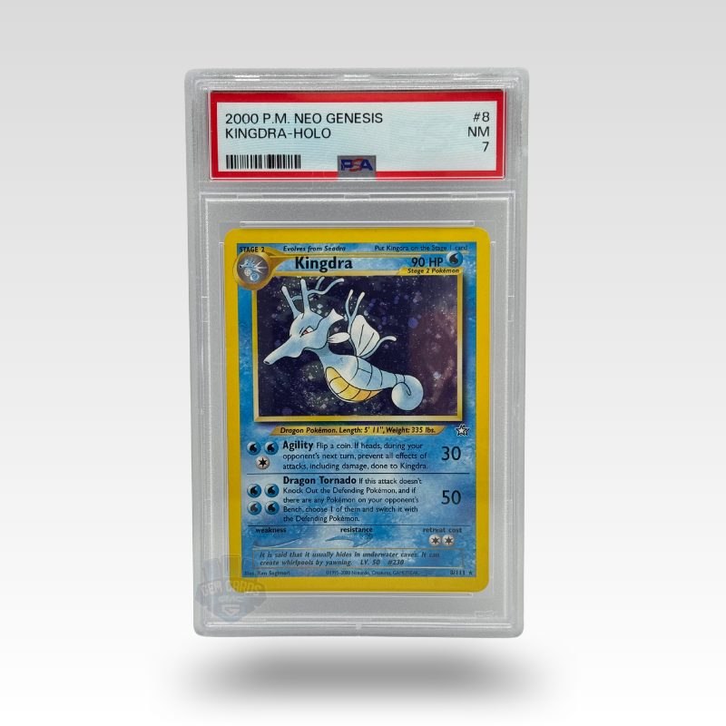 Pokémon – Kingdra Holo 8/111 – Neo Genesis (EN, 2000) – PSA 7