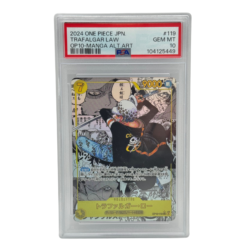 One Piece – Trafalgar Law OP10-119 Manga Alternate Art (JP) – PSA 10