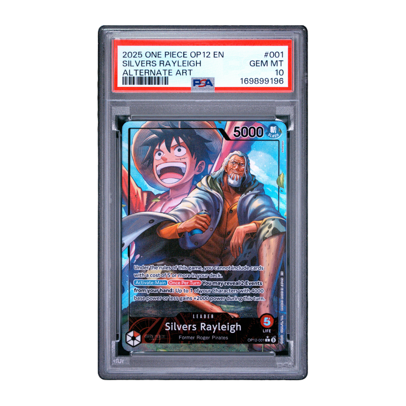One Piece Card Game β Silvers Rayleigh OP12-001 Alternate Art β Legacy of the Master (EN) β PSA 10