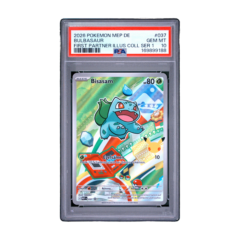 Pokémon – Bisasam 037 Promo – Erste Partner Illustrations-Kollektion Serie 1 (DE) – PSA 10