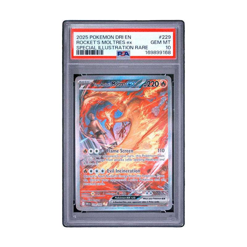 Pokémon – Rocket's Moltres ex 229 Special Illustration Rare – Destined Rivals (EN) – PSA 10