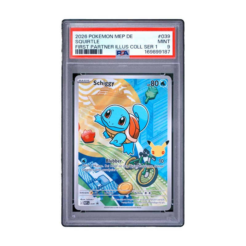 Pokémon – Schiggy 039 Promo – Erste Partner Illustrations-Kollektion Serie 1 (DE) – PSA 9