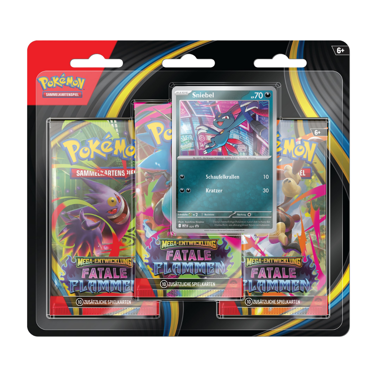 Pokémon – Fatale Flammen – 3-Pack Blister ME02 Sniebel (DE)