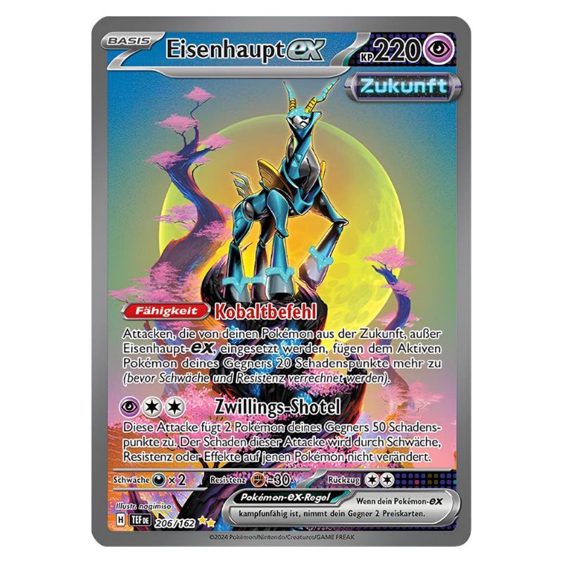 Eisenhaupt-ex Zukunft-Karte aus dem Pokémon-Set Gewalten der Zeit auf Deutsch