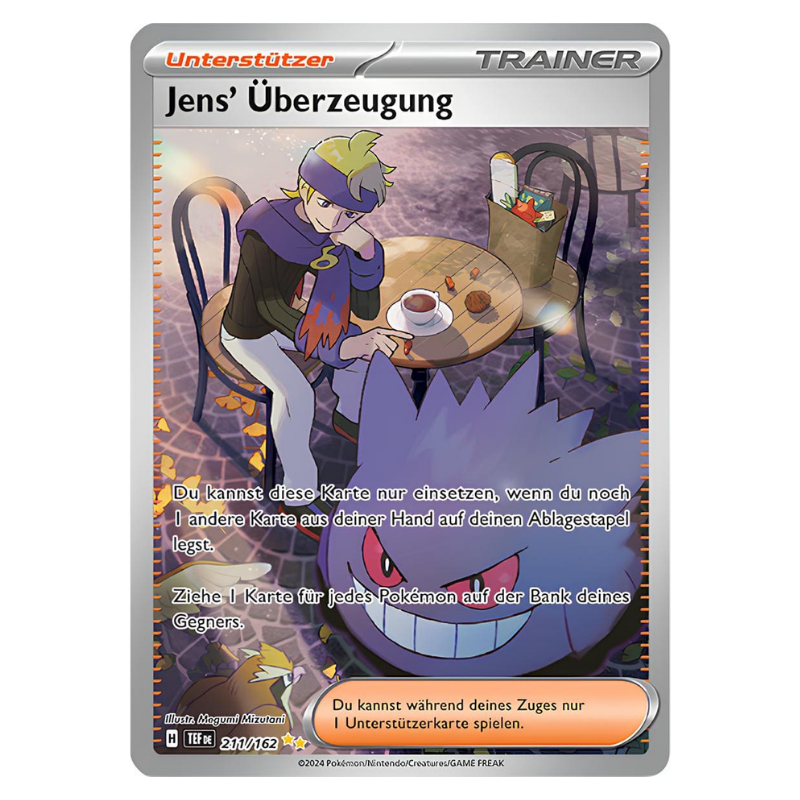 Unterstützerkarte Jens' Überzeugung aus dem Pokémon-Set Gewalten der Zeit auf Deutsch