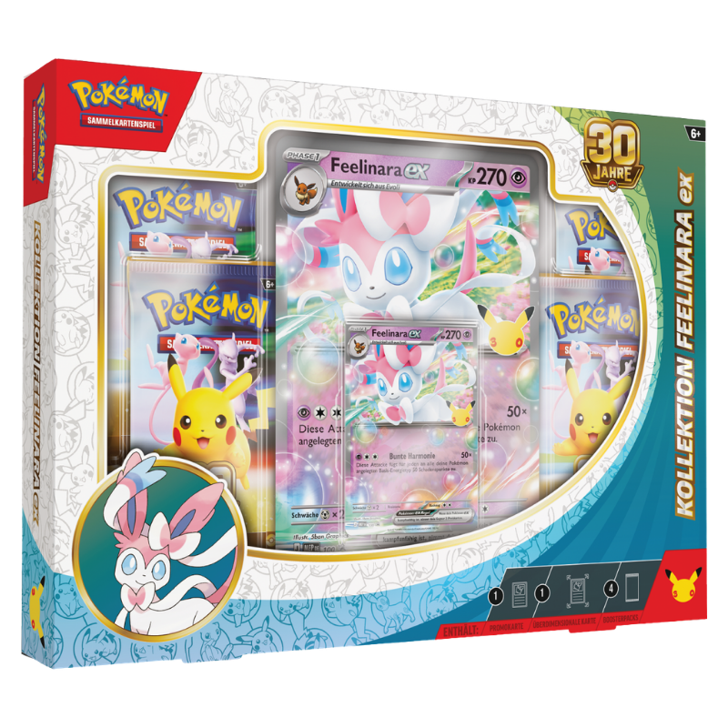 Pokémon 30 Jahre Kollektion Feelinara-ex auf Deutsch mit Promokarte und überdimensionaler Karte