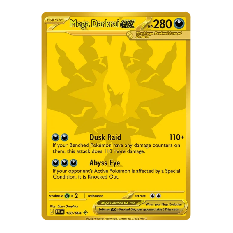 Mega-Darkrai-ex als goldene Hyperseltene Karte aus Pokémon Pitch Black