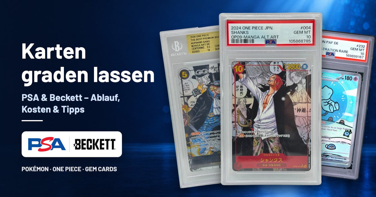 Karten graden lassen: PSA- und Beckett-Slabs von One Piece und Pokémon
