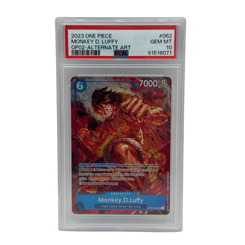 One Piece – Monkey D. Luffy OP02-062 Alternate Art (JP) – PSA 10
