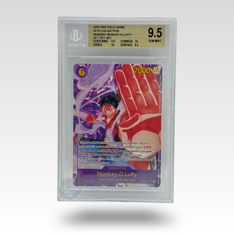 One Piece – Monkey D. Luffy EB02-061 Alt Art SEC – 25th Collection (EN) – BGS 9.5