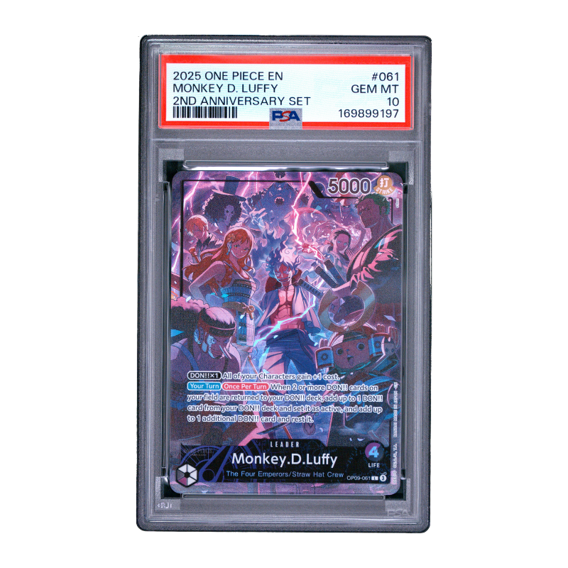 One Piece Card Game – Monkey D. Luffy 061 – 2nd Anniversary Set (EN) – PSA 10