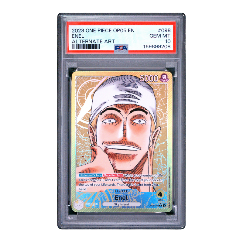 One Piece Card Game – Enel OP05-098 Alternate Art – Awakening of the New Era (EN) – PSA 10