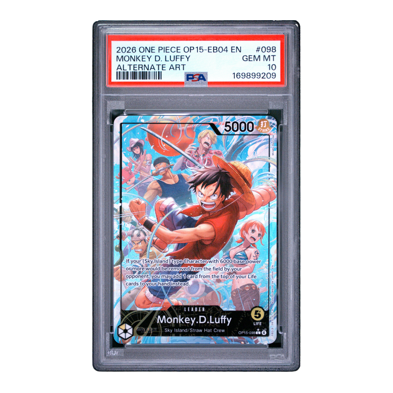 One Piece Card Game – Monkey D. Luffy EB04-098 Alternate Art – Adventure on Kami's Island (EN) – PSA 10