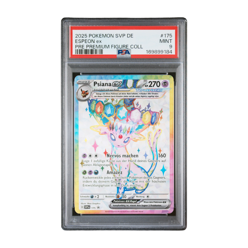 Pokémon – Psiana ex 175 Promo – Prismatische Entwicklungen Premium Figure Collection (DE) – PSA 9