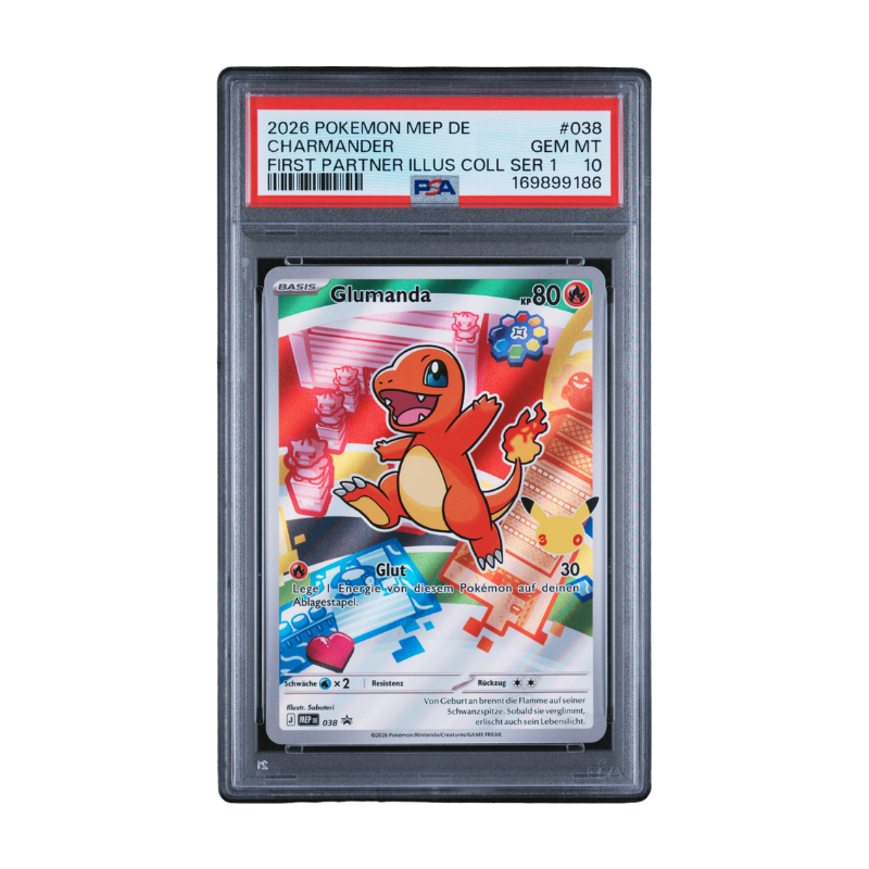 Pokémon – Glumanda 038 Promo – Erste Partner Illustrations-Kollektion Serie 1 (DE) – PSA 10