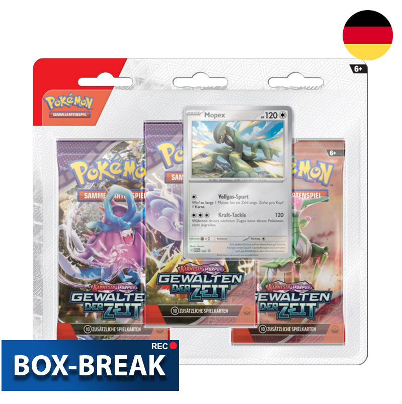 Pokémon Gewalten der Zeit 3er Blister Deutsch Box-Break