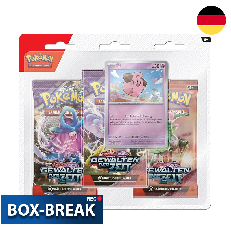 Pokémon Gewalten der Zeit 3er Blister Deutsch Box-Break