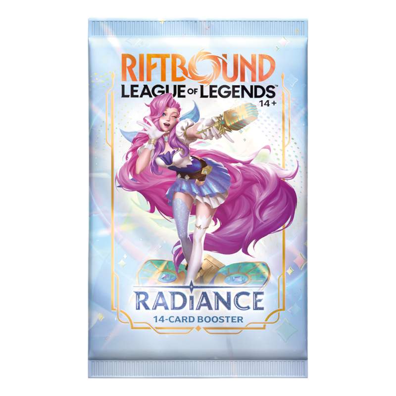 Riftbound League of Legends TCG Radiance Boosterpack auf Englisch mit Seraphine und 14 Karten