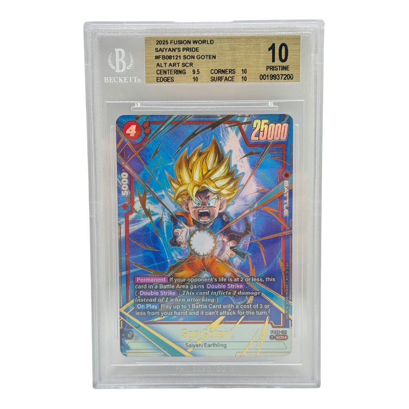 Dragon Ball Fusion World – Son Goten FB08-121 Alternate Art SCR – Saiyan's Pride (EN) – BGS 10 Pristine