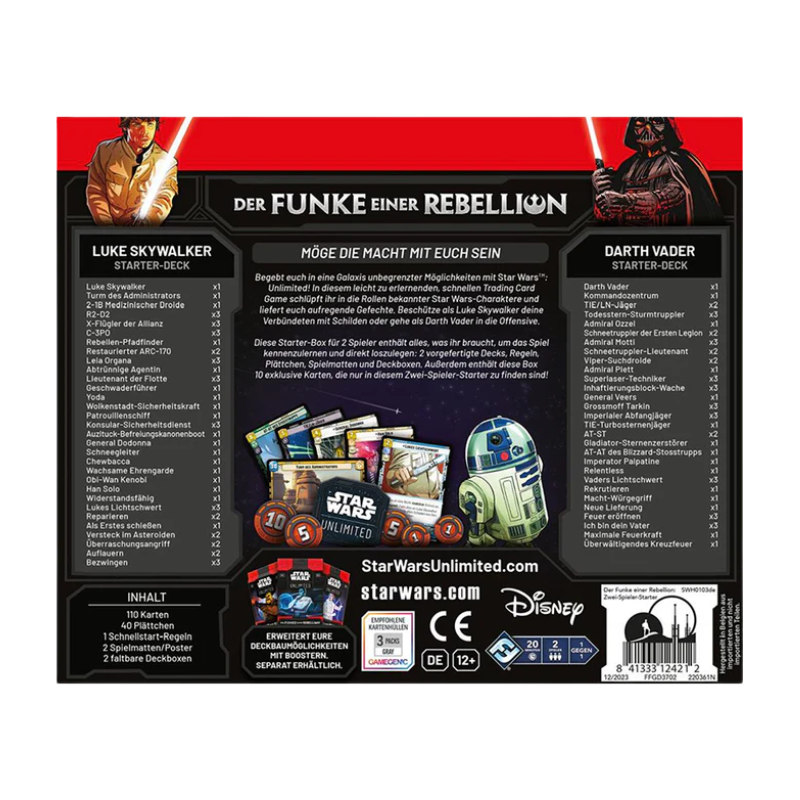 Star Wars: Unlimited – Der Funke einer Rebellion – Zwei-Spieler-Starter Deck (DE)