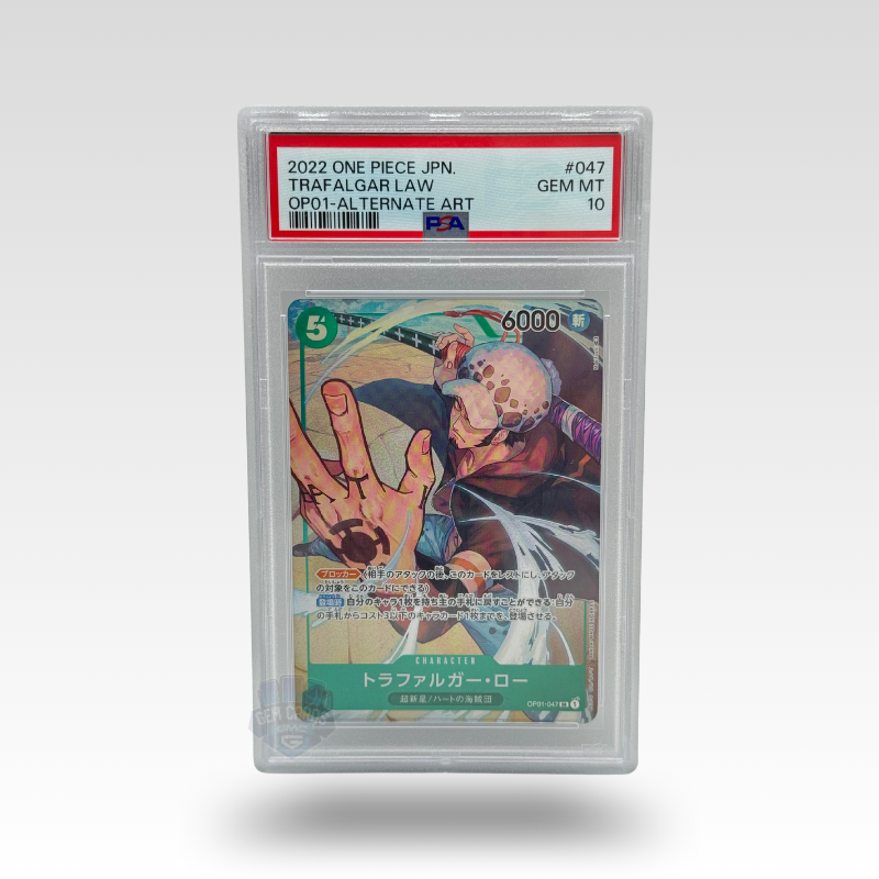 One Piece – Trafalgar Law OP01-047 Alternate Art (JP) – PSA 10