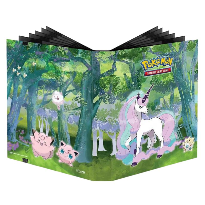 Ultra Pro Gallery Series Enchanted Glade 9-Pocket Pro-Binder mit Galar-Gallopa, Piepi und Pummeluff