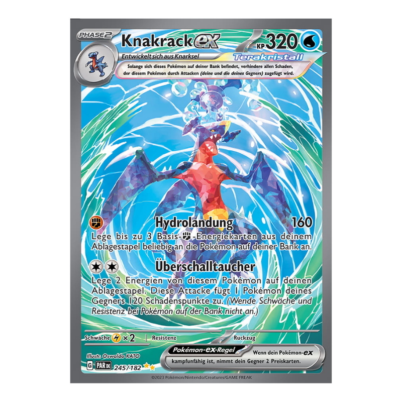 Knakrack-ex Karte aus dem Pokémon-Set Karmesin & Purpur Paradoxrift auf Deutsch